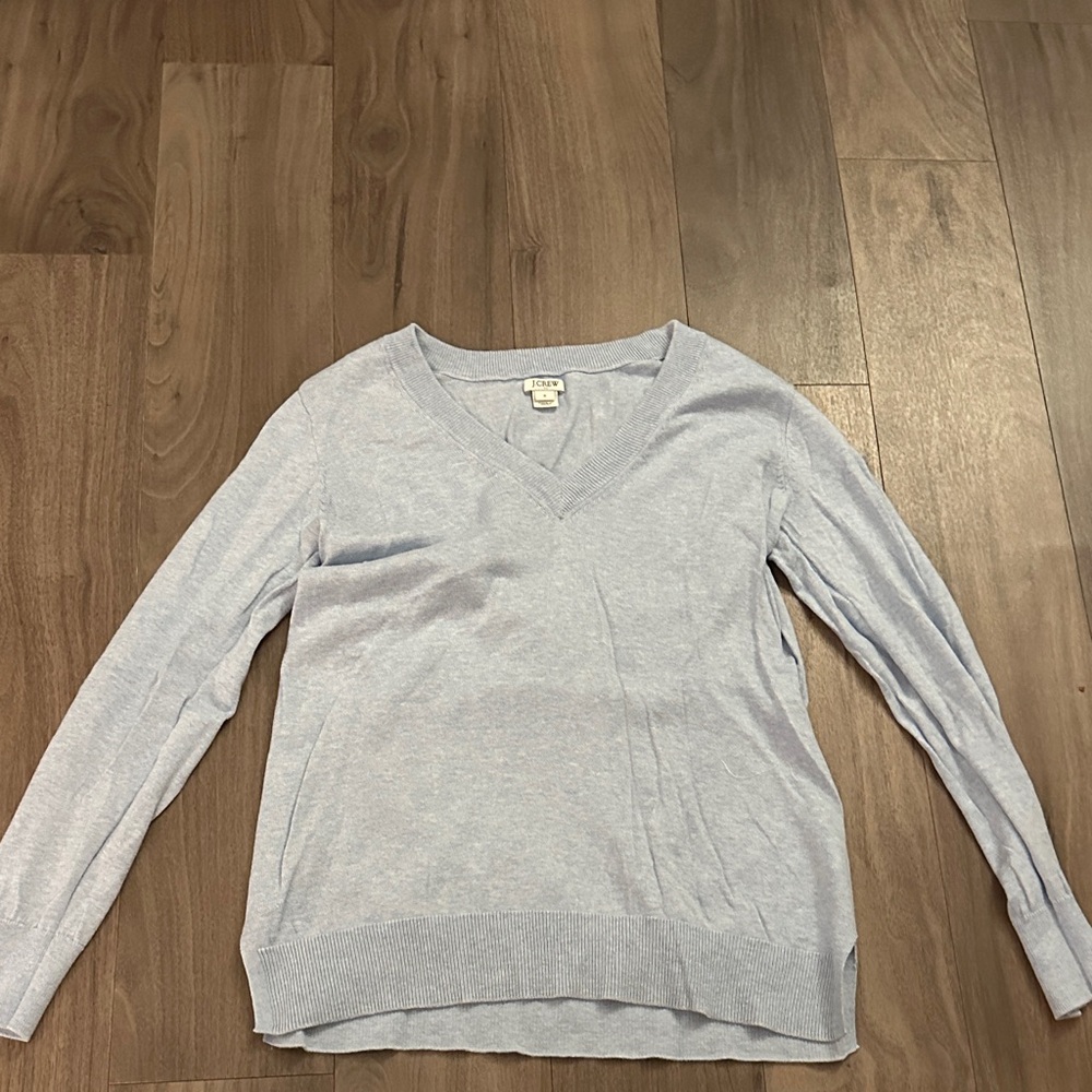 J. Crew Factory Light Blue V-Neck Sweater